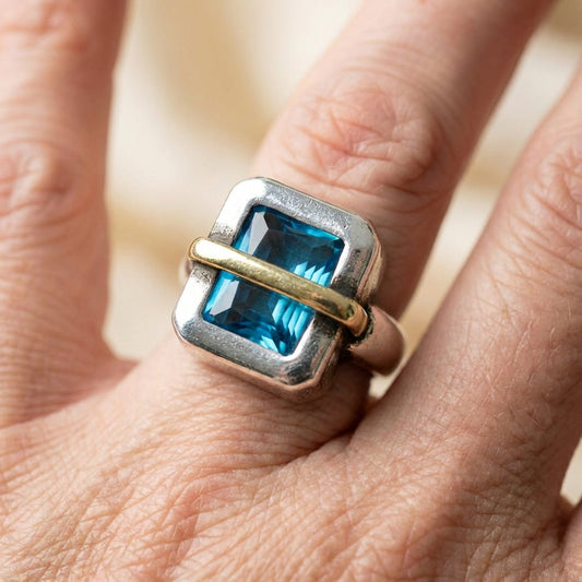 Vintage Blue Crystal Ring