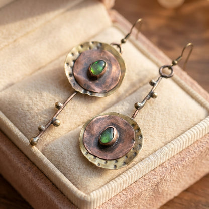 Vintage Green Stone Earrings