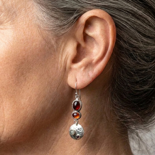 Vintage Garnet Dangle Earrings