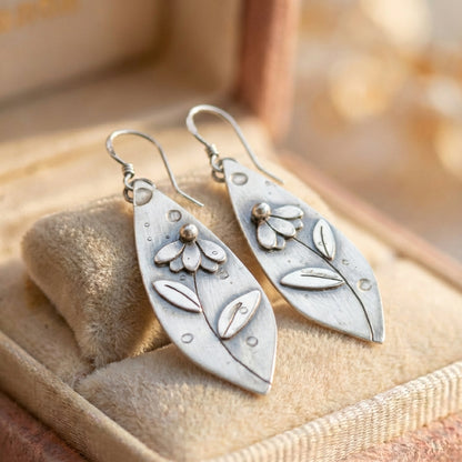 Vintage Flower Leaf Earrings