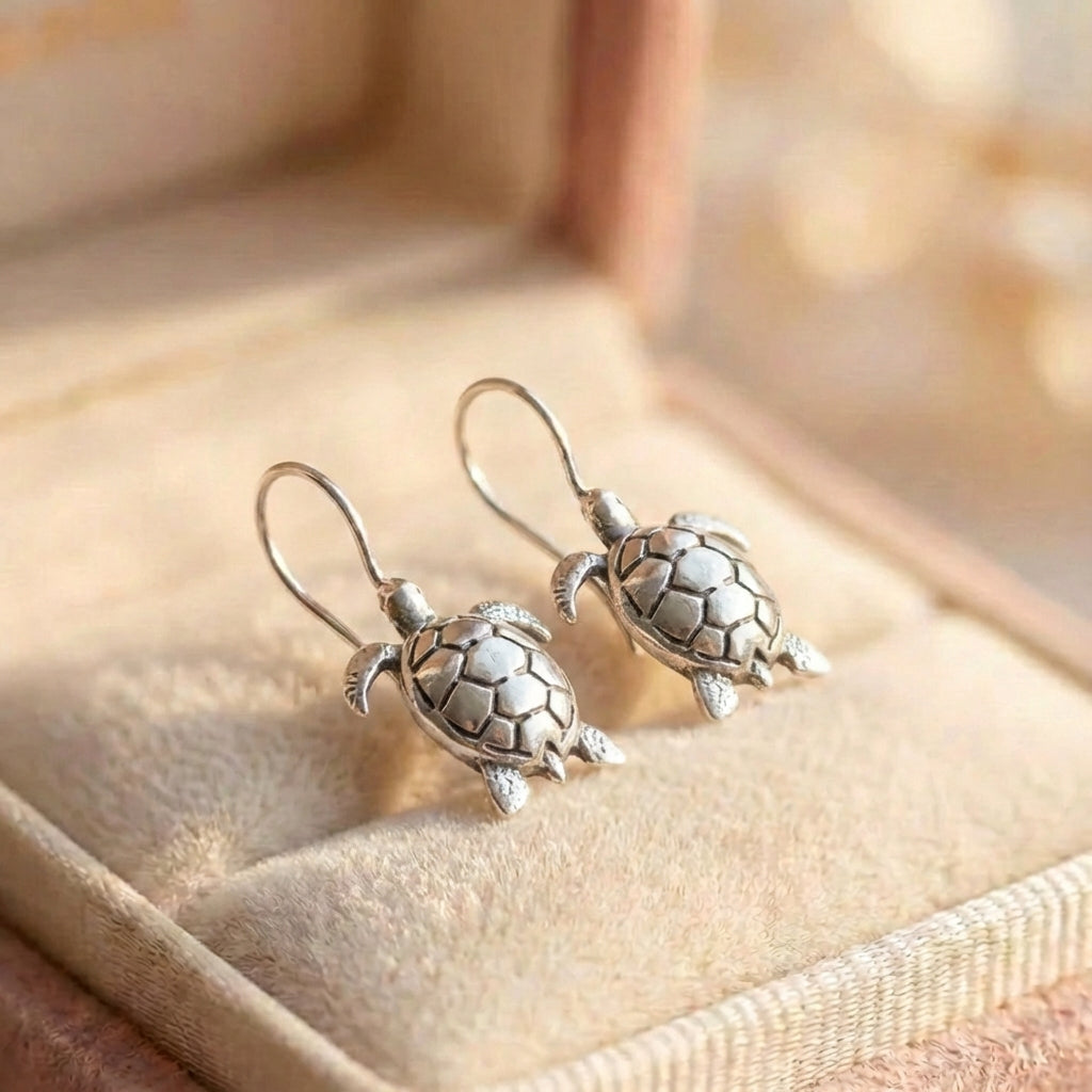 Silver Turtle Earrings