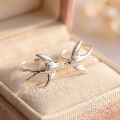 Silver Swallow Earrings