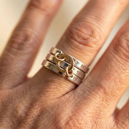 Elegant Two Tone Heart Ring