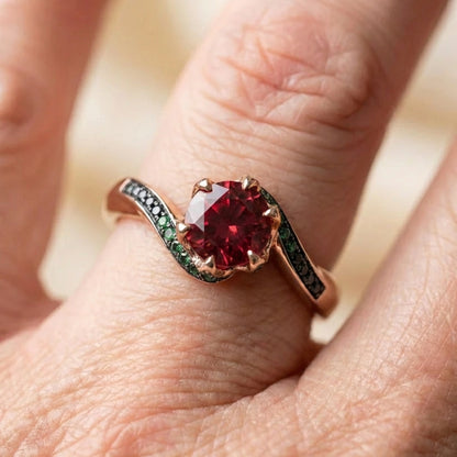 Elegant Ruby Rose Ring