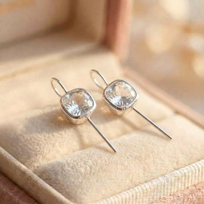Vintage Crystal Square Earrings