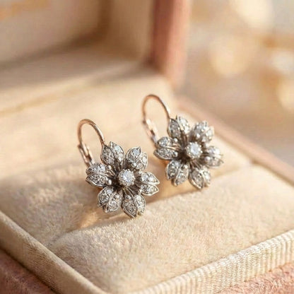 Vintage Crystal Flower Earrings