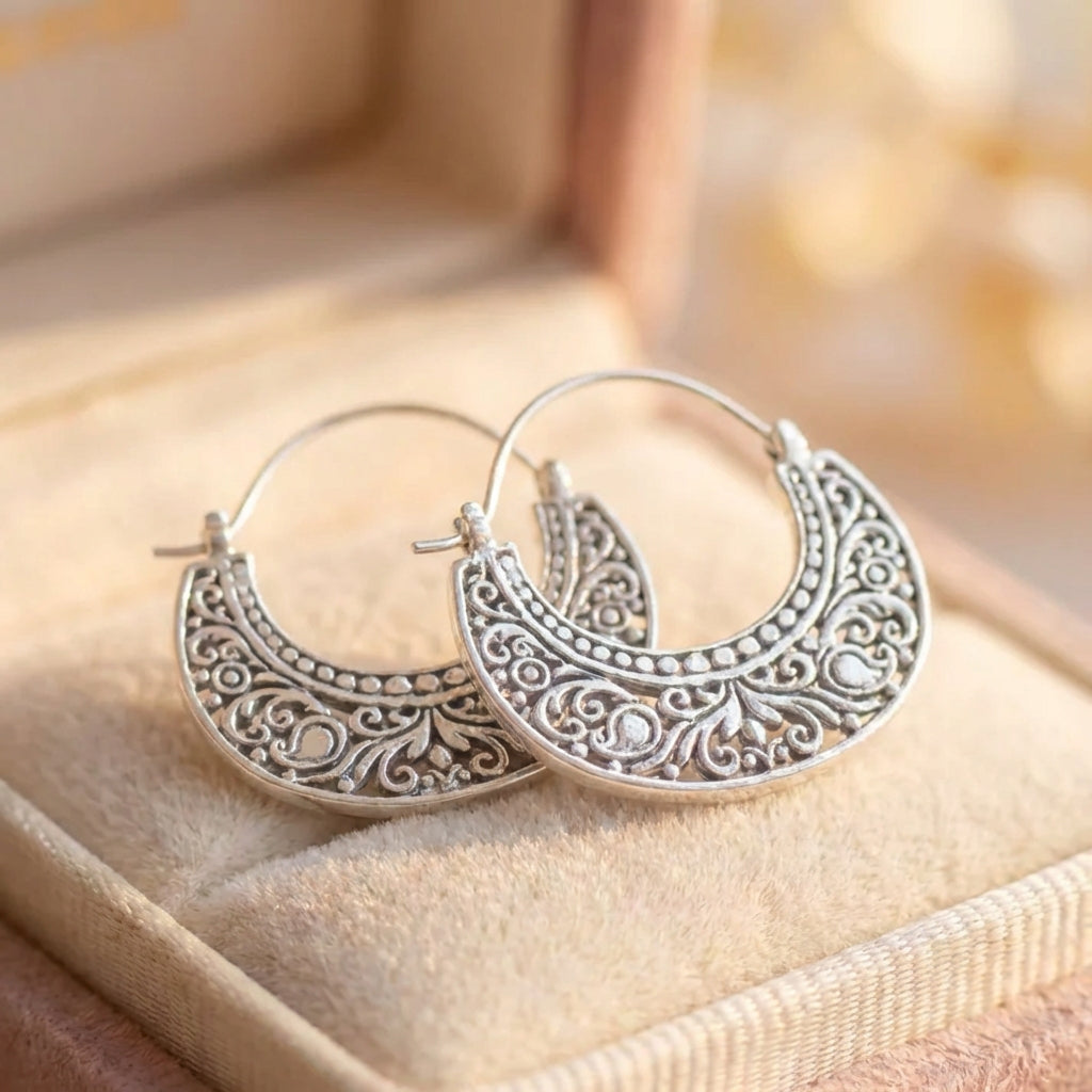 Vintage Boho Crescent Earrings