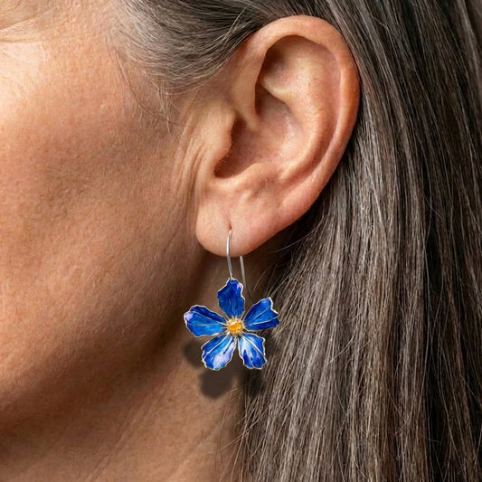 Vintage Blue Flower Earrings