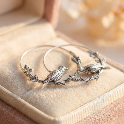 Vintage Bird Hoop Earrings