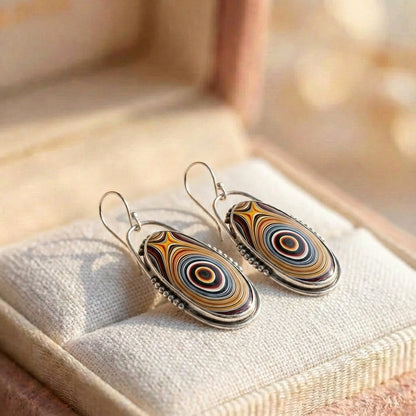 Handmade Boho Oval Earrings