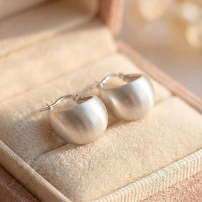 Elegant Silver Ball Earrings