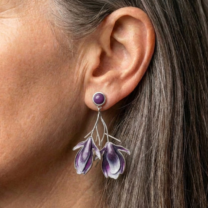 Elegant Purple Flower Earrings