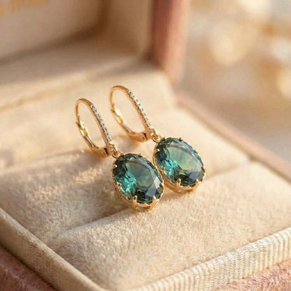 Elegant Green Zircon Earrings