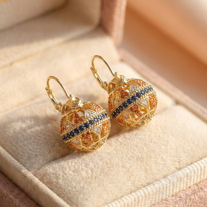 Elegant Gold Sphere Earrings