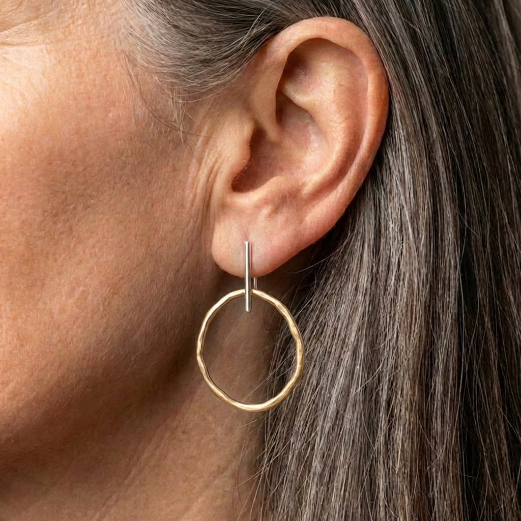 Elegant Gold Oval Earrings
