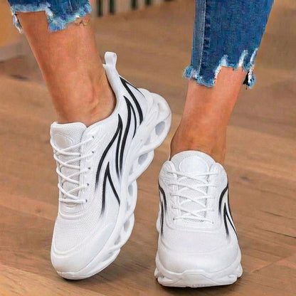 Orthopedic Mesh Athletic Sneakers - Flame Pattern & Blade Sole