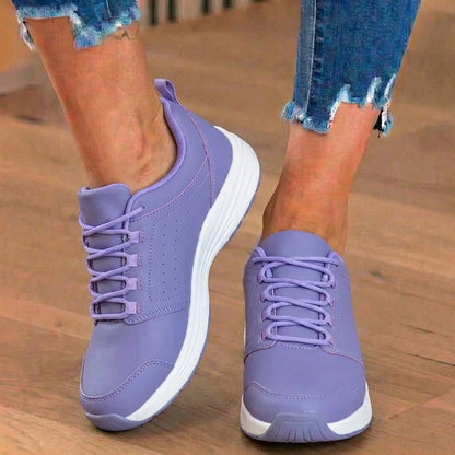 Orthopedic Synthetic Athletic Sneakers - Wide Toe Box & Rubber Sole
