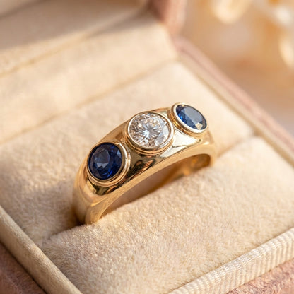 Elegant Gold Sapphire Ring