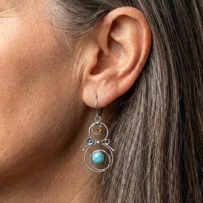 Bohemian Turquoise Dangle Earrings