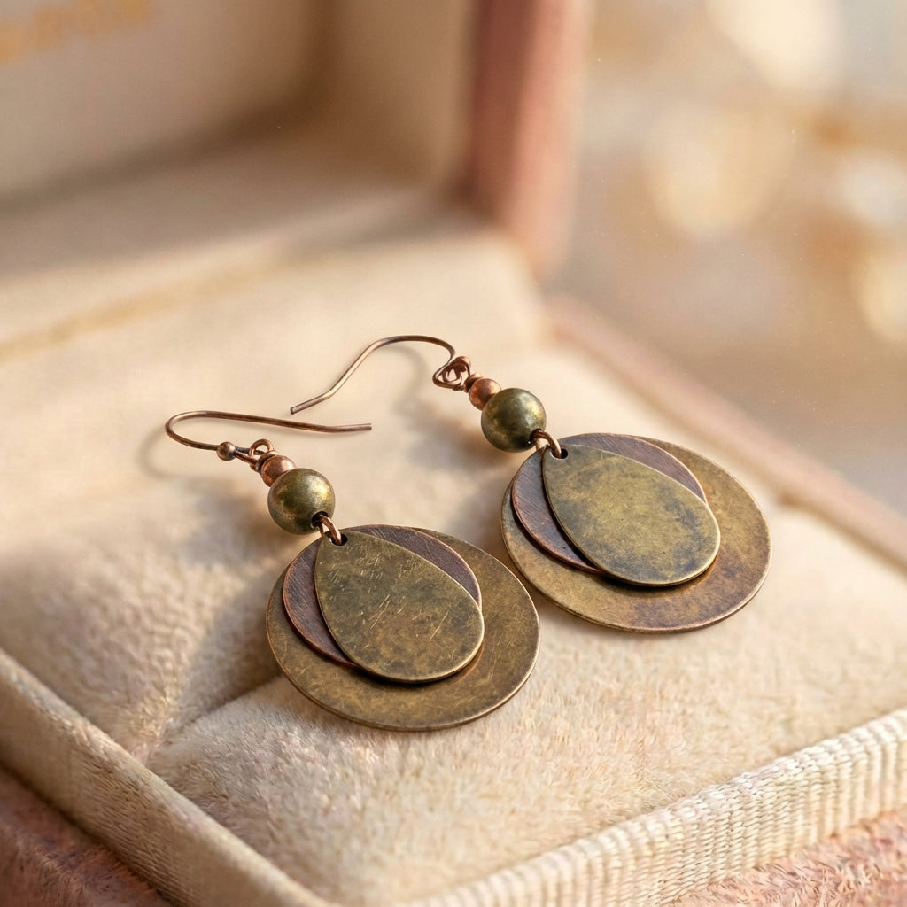Bohemian Bronze Dangle Earrings