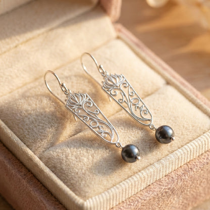 Elegant Silver Flower Earrings