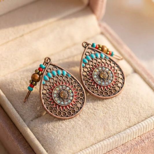 Vintage Handmade Bohemian Colorful Drop Earrings