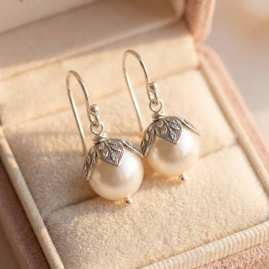 Vintage Pearl Flower Earrings