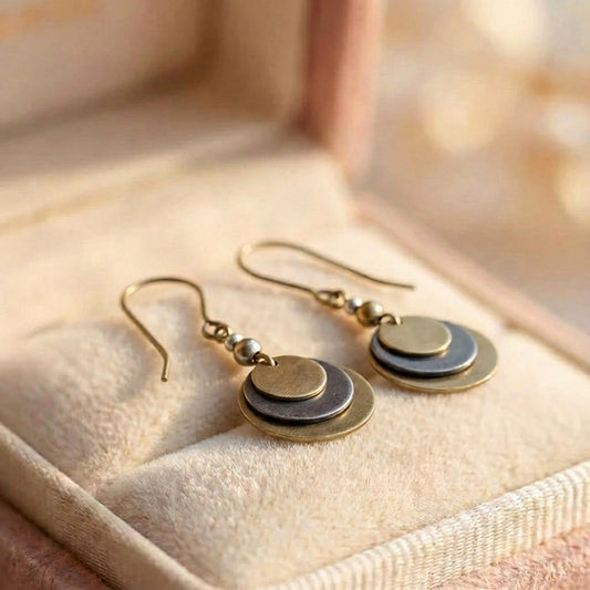 Vintage Gold Silver Color Dangle Earrings