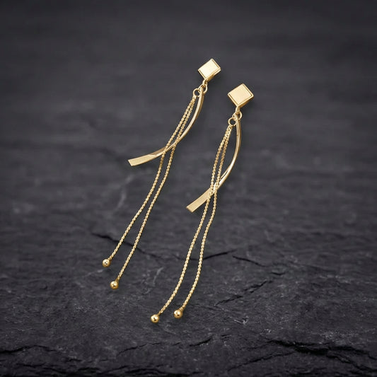 White Opal Pendant Earrings In Gold