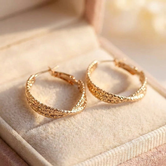 Vintage Classical Cross Round Earrings
