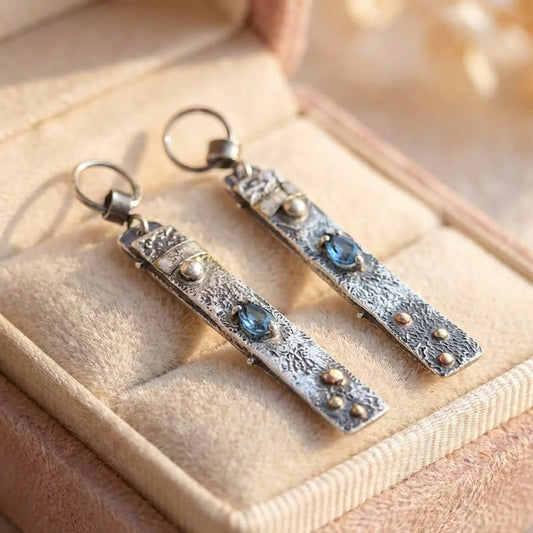 Blue Stone Handmade Earrings