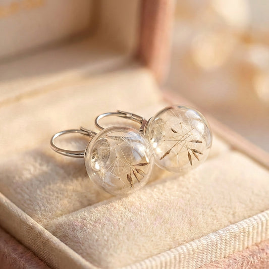 Silver Dandelion Earrings