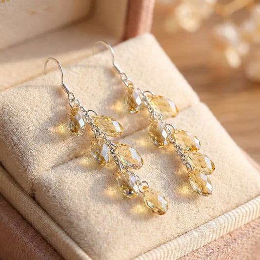 Vintage Dangling Crystals Earrings