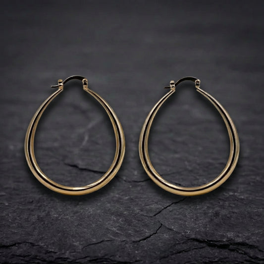 Classic Smooth Hoop Gold Earrings