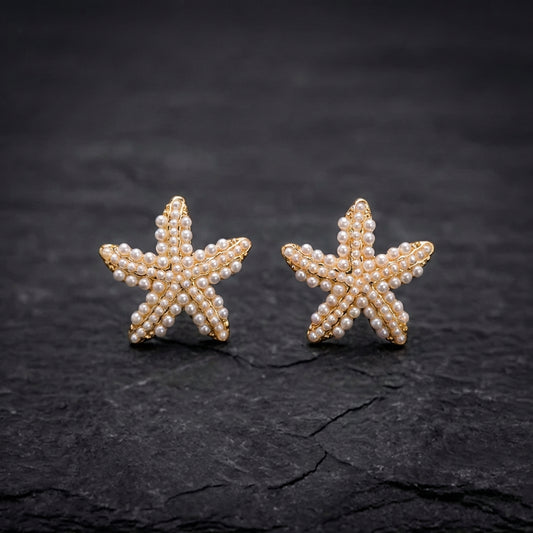 Elegant Starfish Pearl Earrings