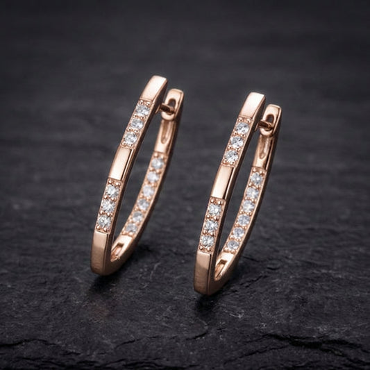 Elegant Zirconia Earrings In Gold