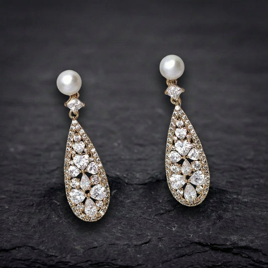 Vintage Bright & Pearl Earrings