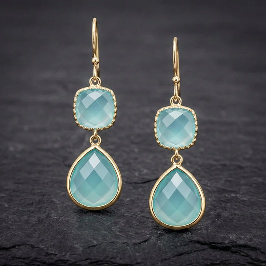 Vintage Turquoise Moonstone Earrings