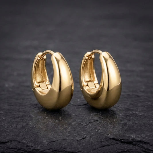 Aurora Oval Gold Earrings