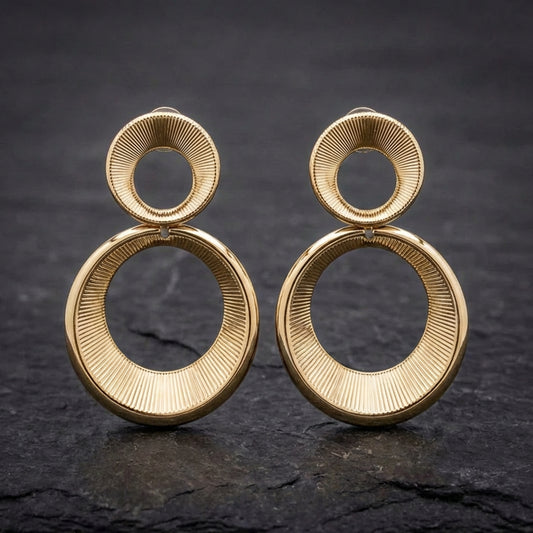 Vintage Hollow Hoop Golden Earrings