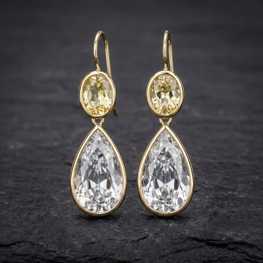 Vintage Green Glass Drop Earrings