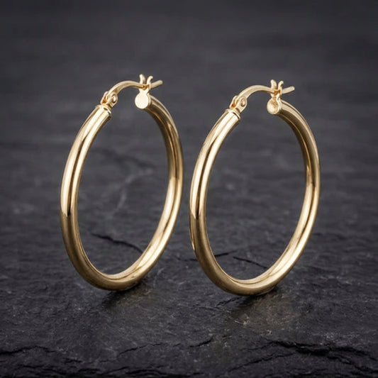 Large Hoop Earrings In Gold