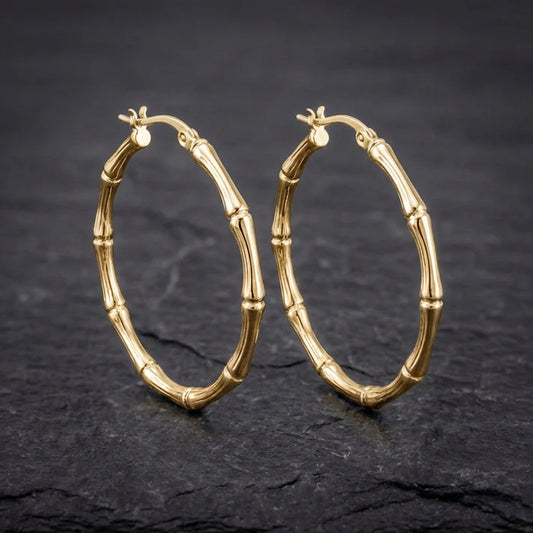 Vintage Bamboo Hoop Earrings