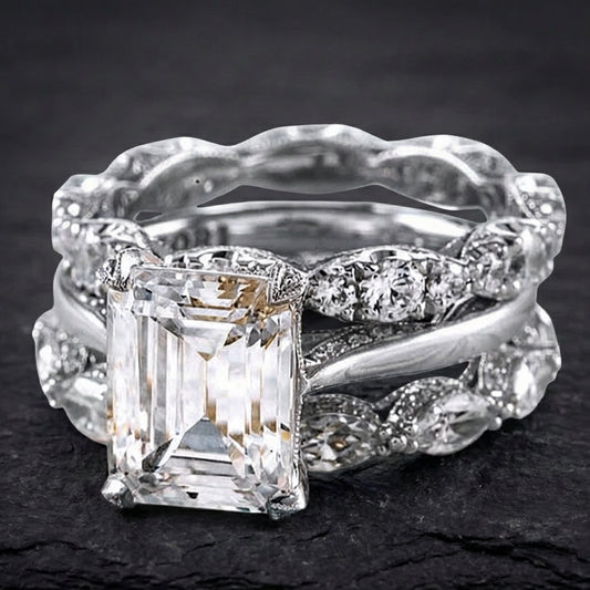 Vintage Silver Bright Layer Ring