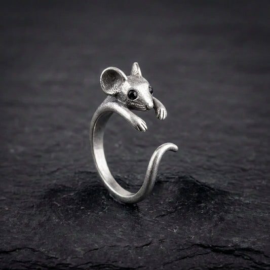 Vintage Mouse Silver Ring