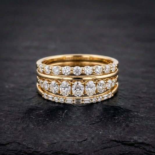 Vintage Elegant Zirconia Ring Set