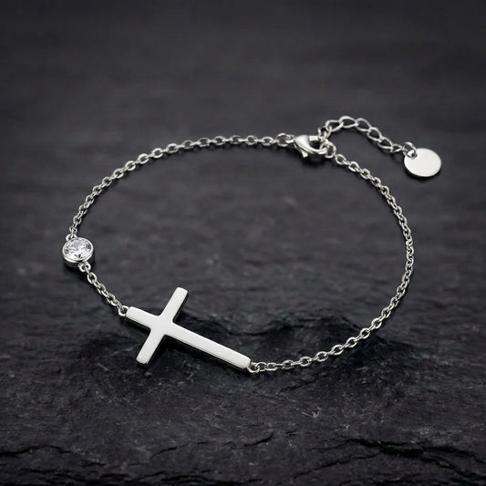 Silver Faith Heart Bracelet