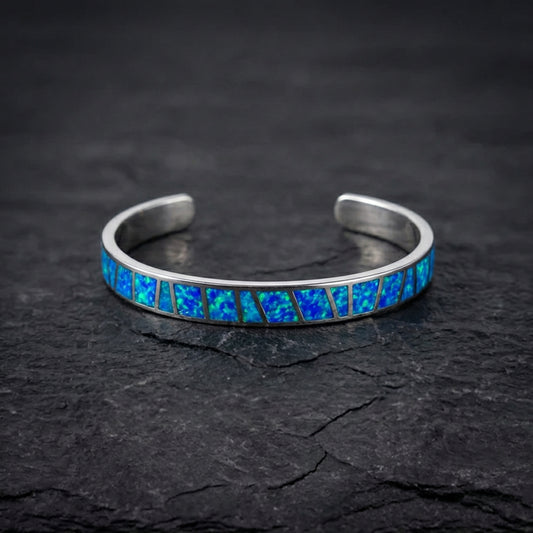 Blue And Silver Opal Bracelet