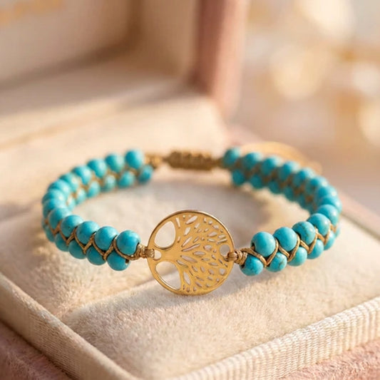 Bracelet Tree Of Life Handmade Turquoise Stone