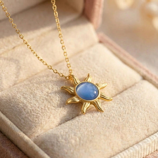 Vintage Sun Opal Pendant Necklace